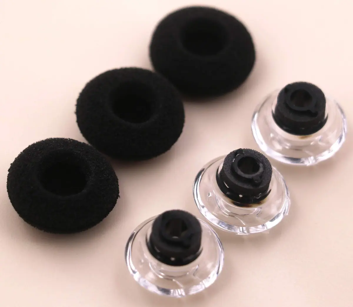 IiEXCEL Clear Replacement Eartip Kit for Plantronics Voyager Legend & 5200 Headsets | 3-Pack Large Size - main product image