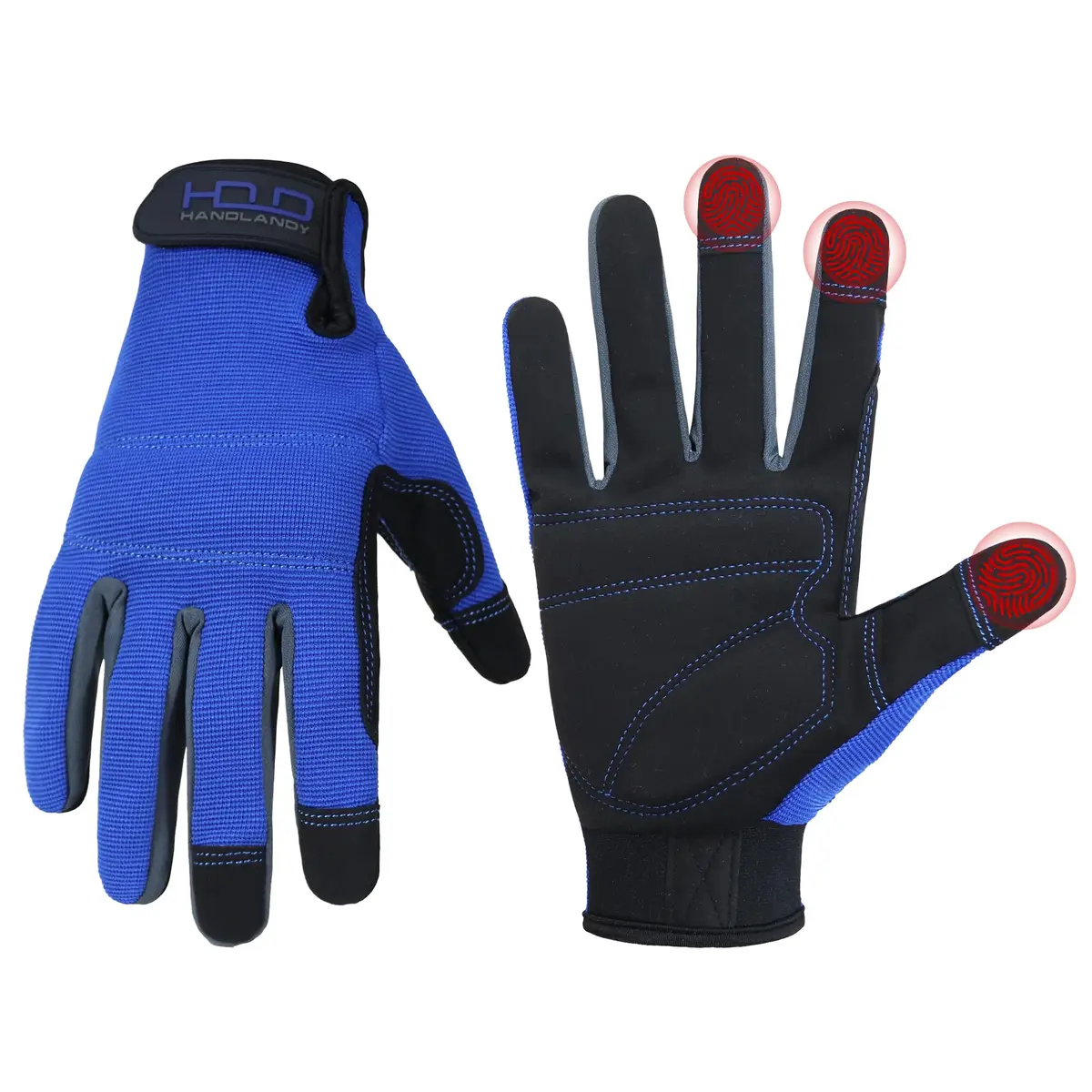 HANDLANDY Work Gloves for Men & Women, Utility Mechanic Touch Screen Gloves, Flexible Breathable Gardening Gloves (Large, 1 Pair) - main product image