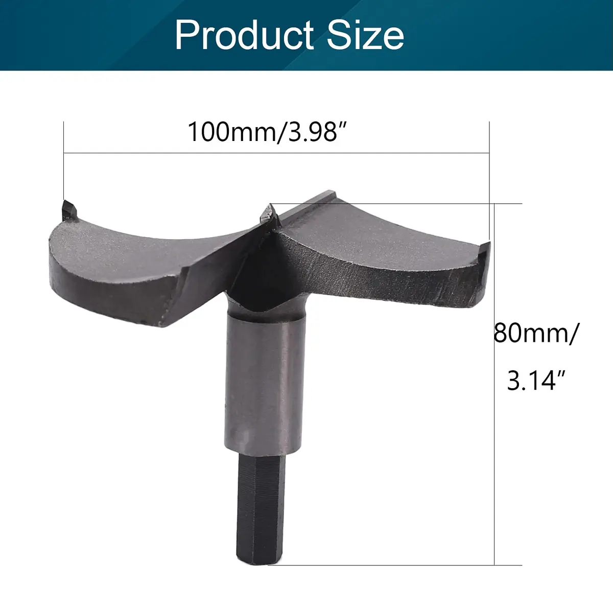 Utoolmart Forstner Drill Bit 100mm (3.94") Hex Shank | Precision Wood Cutter for Softwoods & Plastics - view 4
