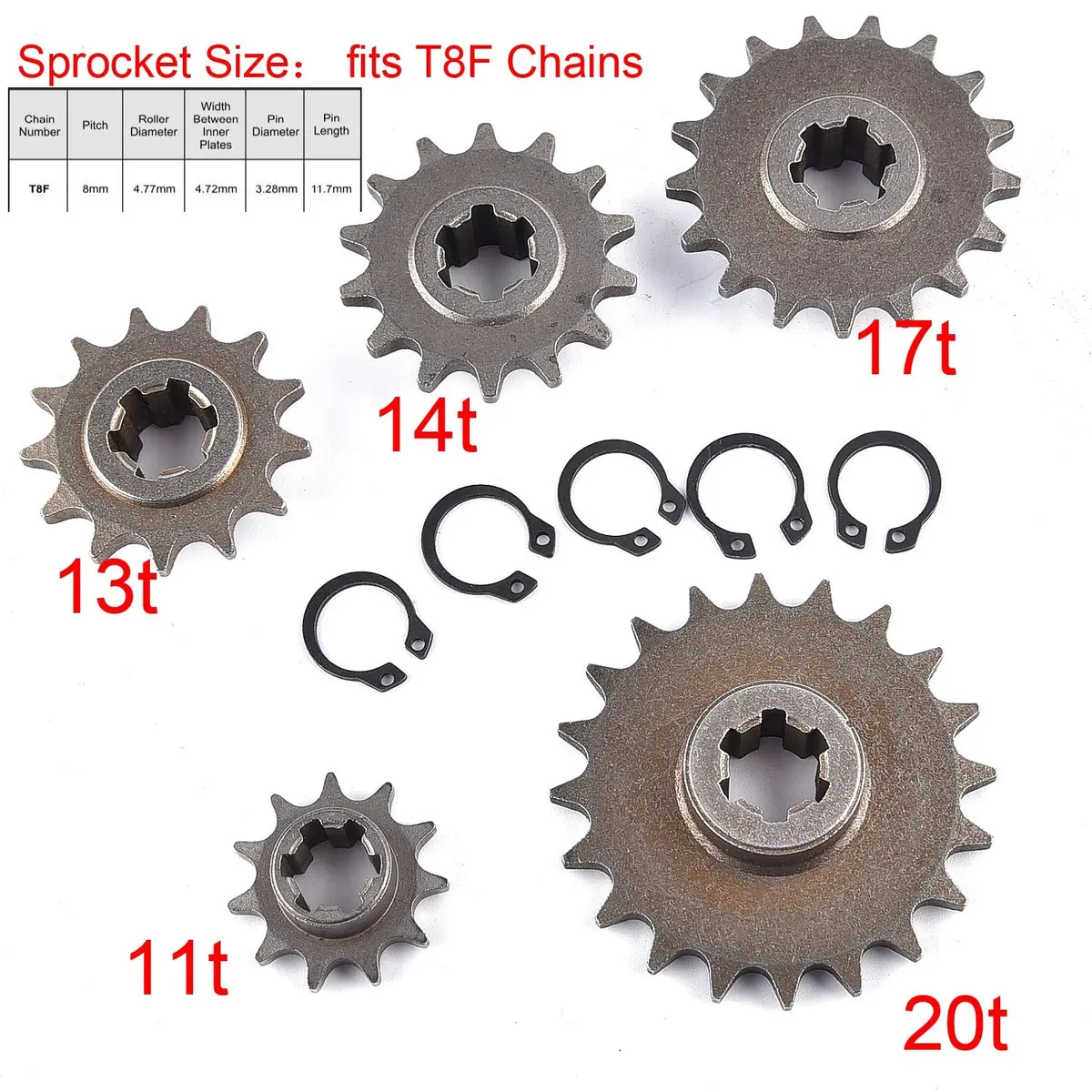 Qiufadong Transmission Gear Reduction Box Clutch with T8F Sprockets | 47cc 49cc 2-Stroke Mini Bike Part - view 2