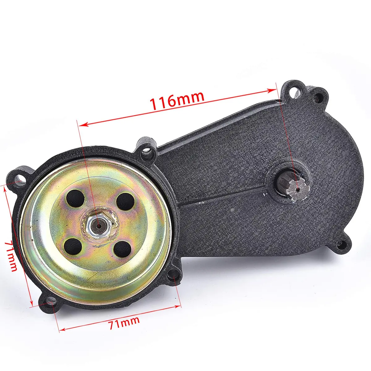 Qiufadong Transmission Gear Reduction Box Clutch with T8F Sprockets | 47cc 49cc 2-Stroke Mini Bike Part - view 3