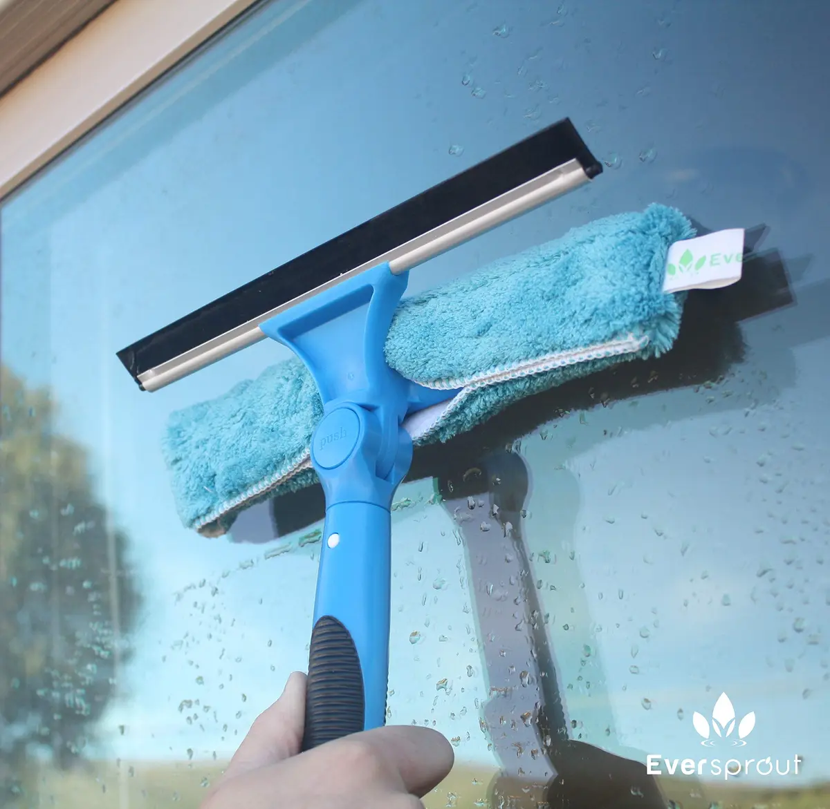 EVERSPROUT Swivel Squeegee & Microfiber Window Scrubber Attachment | 10-inch Blade, 7-Angle Swivel, Washable Microfiber - view 6
