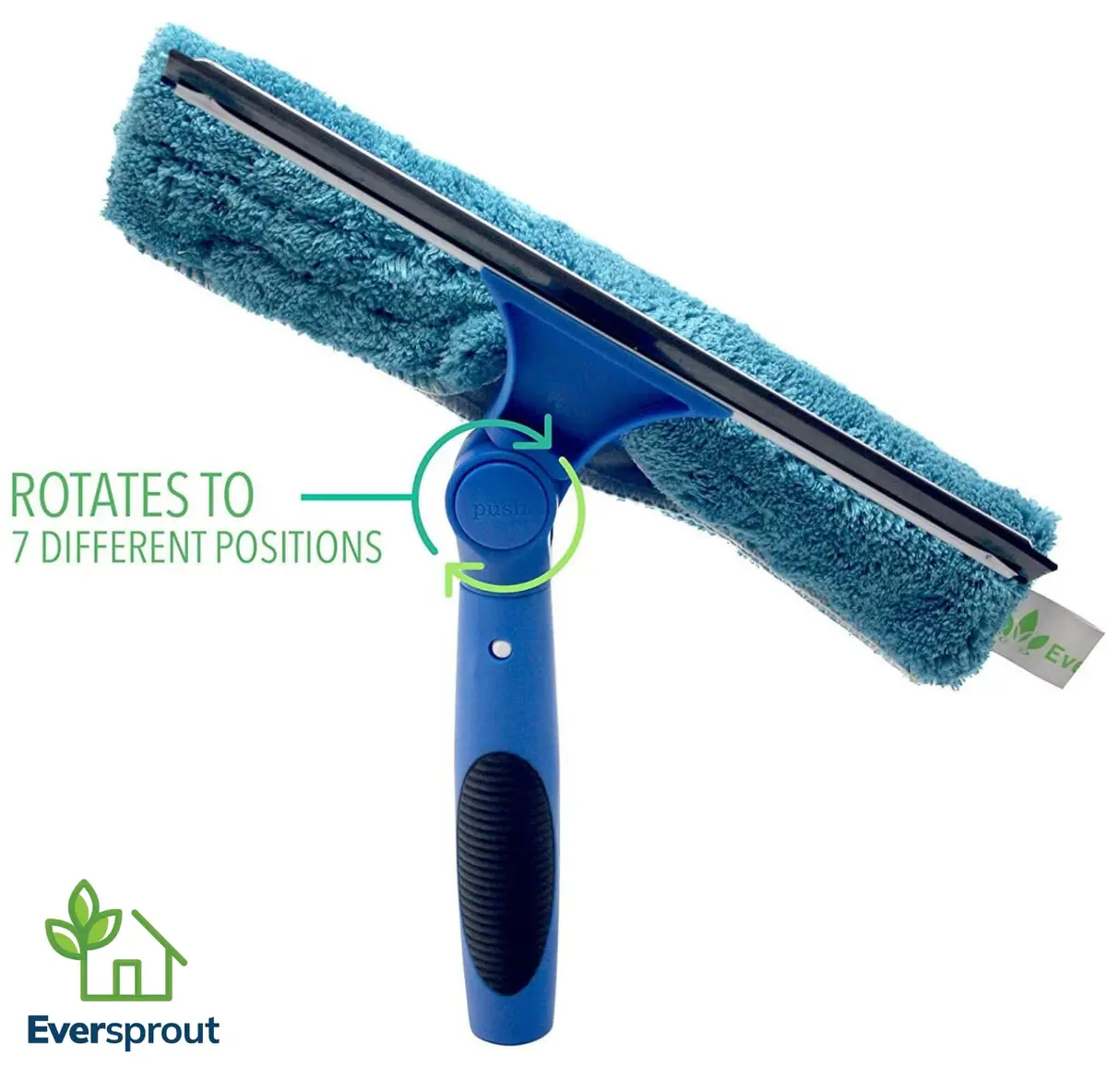 EVERSPROUT Swivel Squeegee & Microfiber Window Scrubber Attachment | 10-inch Blade, 7-Angle Swivel, Washable Microfiber - view 2