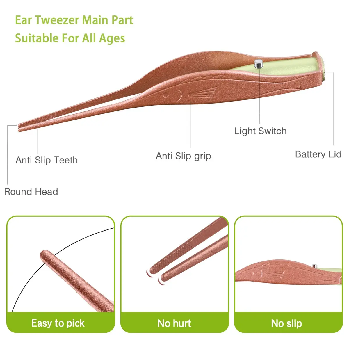 SENLMLER 4 Pack Ear Pick with Light | Safe Ear Wax Removal Kit for Kids & Adults - view 5