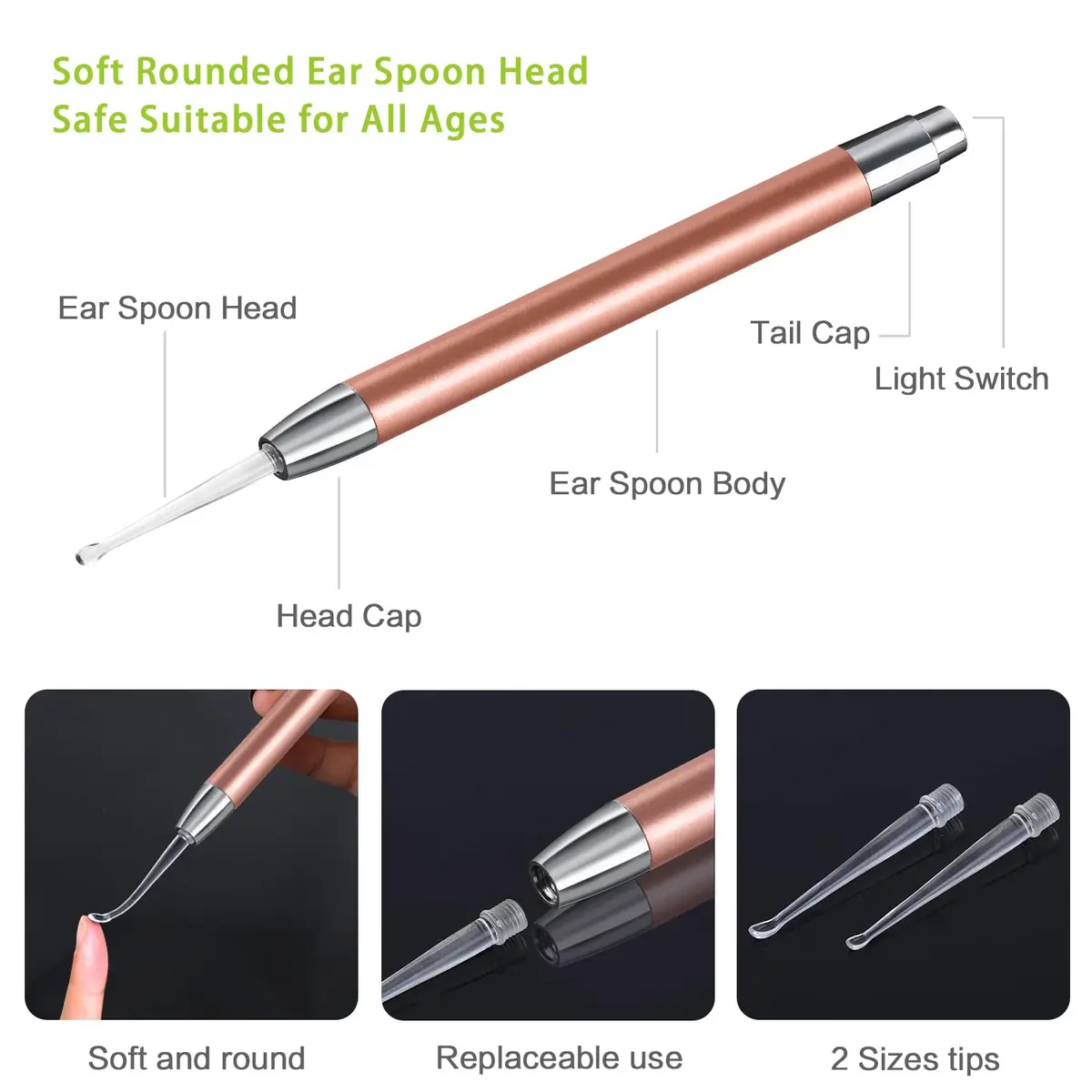 SENLMLER 4 Pack Ear Pick with Light | Safe Ear Wax Removal Kit for Kids & Adults - view 4