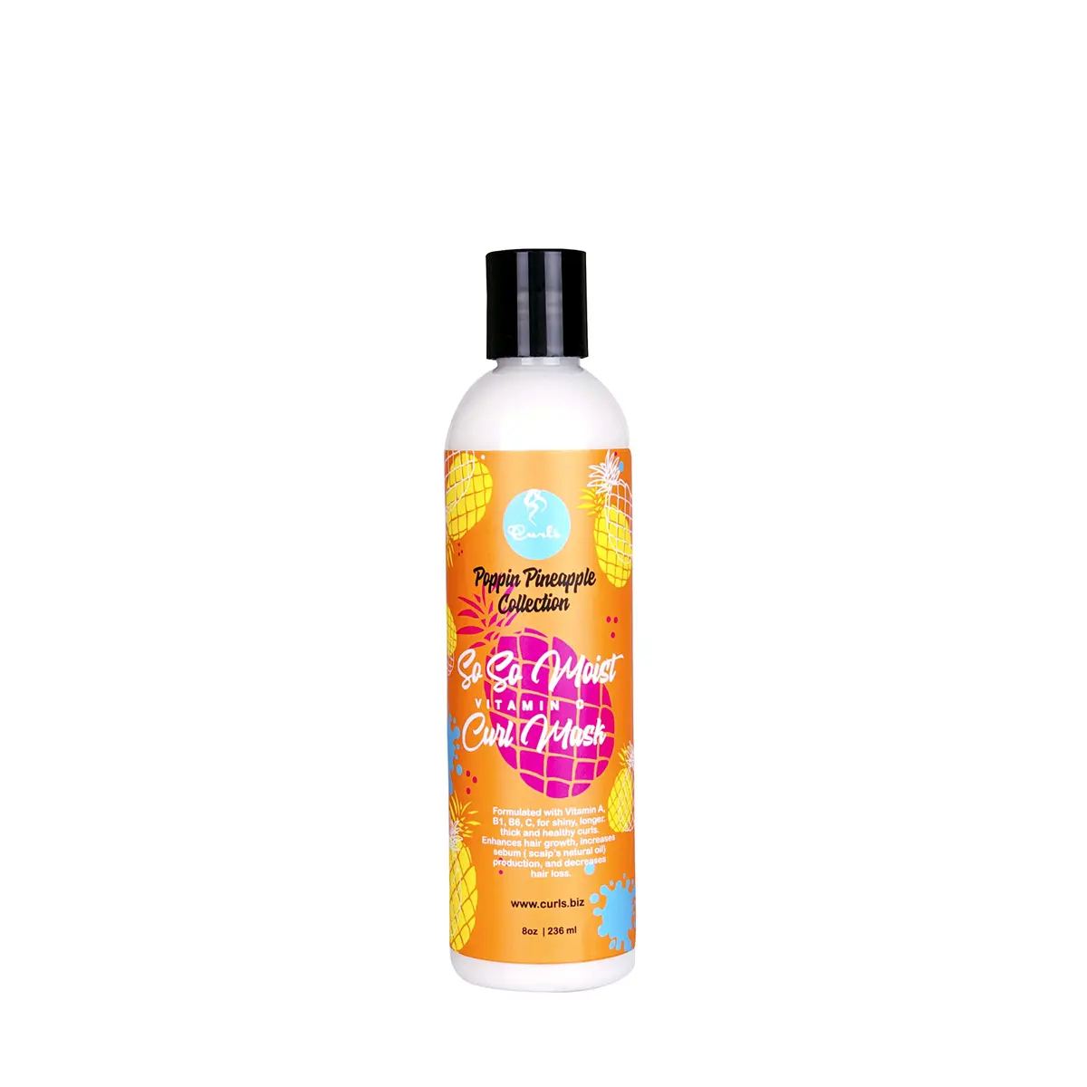 Curls Poppin Pineapple Vitamin C Curl Mask 8oz | Thickens & Moisturizes All Curl Types - main product image