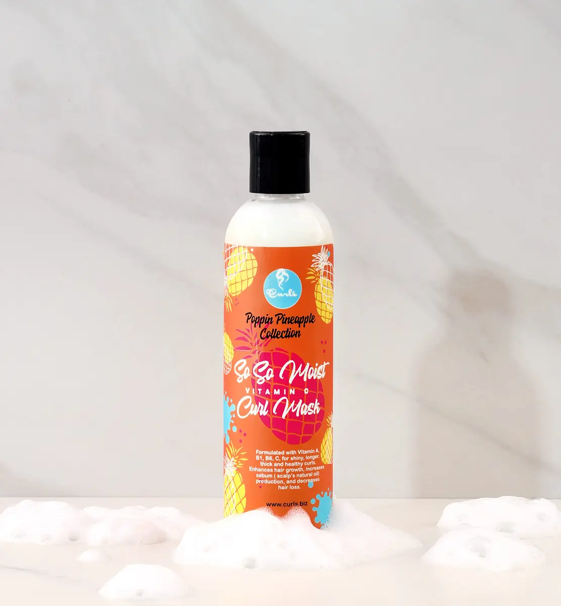 Curls Poppin Pineapple Vitamin C Curl Mask 8oz | Thickens & Moisturizes All Curl Types - view 3