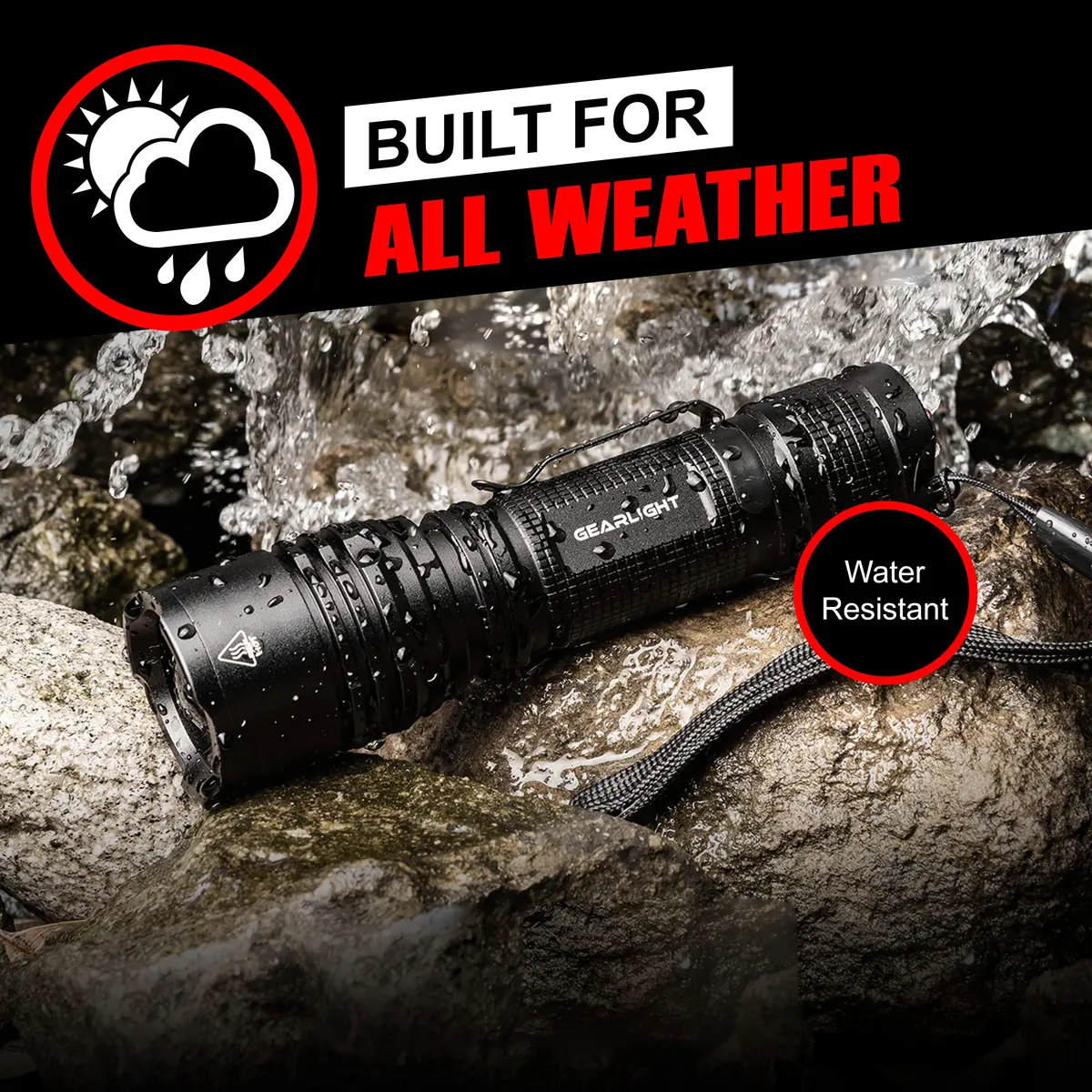 GearLight Tactical LED Flashlight Compact Water Resistant | Military-Grade Aluminum, Drop & Weather Resistant - view 7
