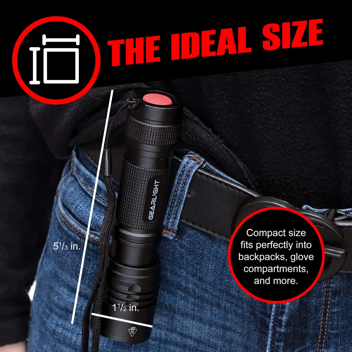 GearLight Tactical LED Flashlight Compact Water Resistant | Military-Grade Aluminum, Drop & Weather Resistant - view 8