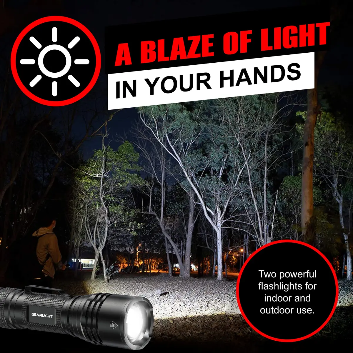 GearLight Tactical LED Flashlight Compact Water Resistant | Military-Grade Aluminum, Drop & Weather Resistant - view 2