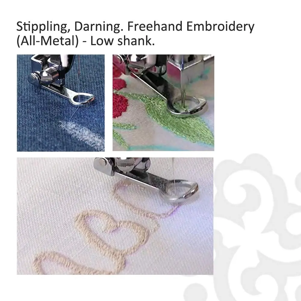 DREAMSTITCH Low Shank Darning Presser Foot for Singer, Babylock, Bernette, Juki, Riccar, White, Viking | Freehand Embroidery & Quilting - view 2