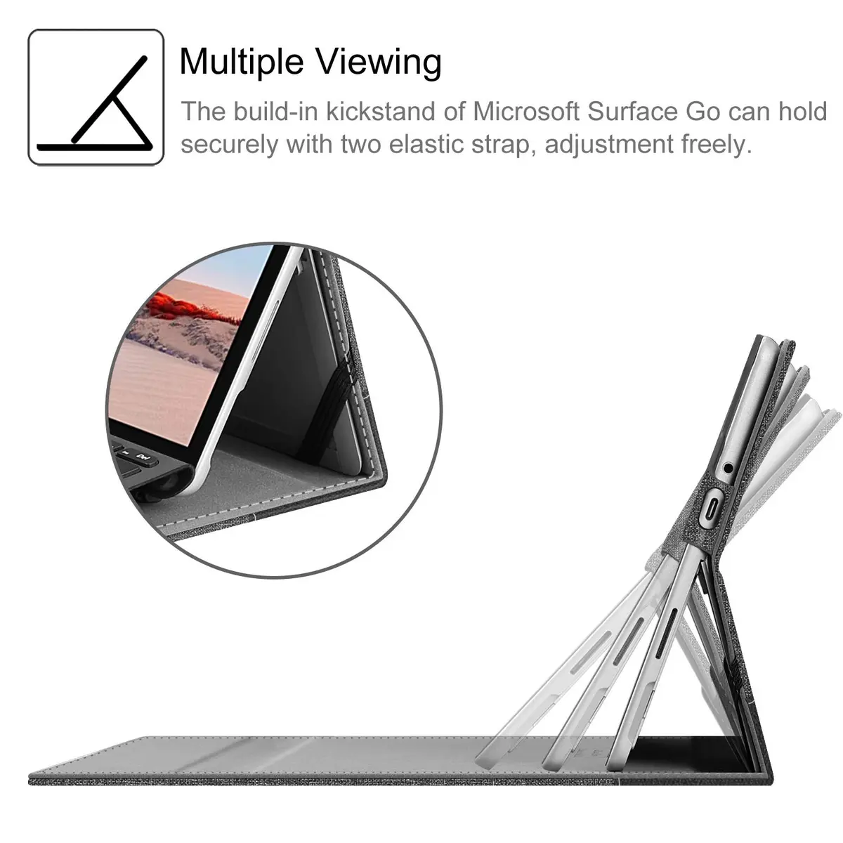 FINTIE Protective Case for Microsoft Surface Go 4/3/2/1 2023/2021/2020/2018 | Multi-Angle Kickstand & Premium Synthetic Leather - view 2