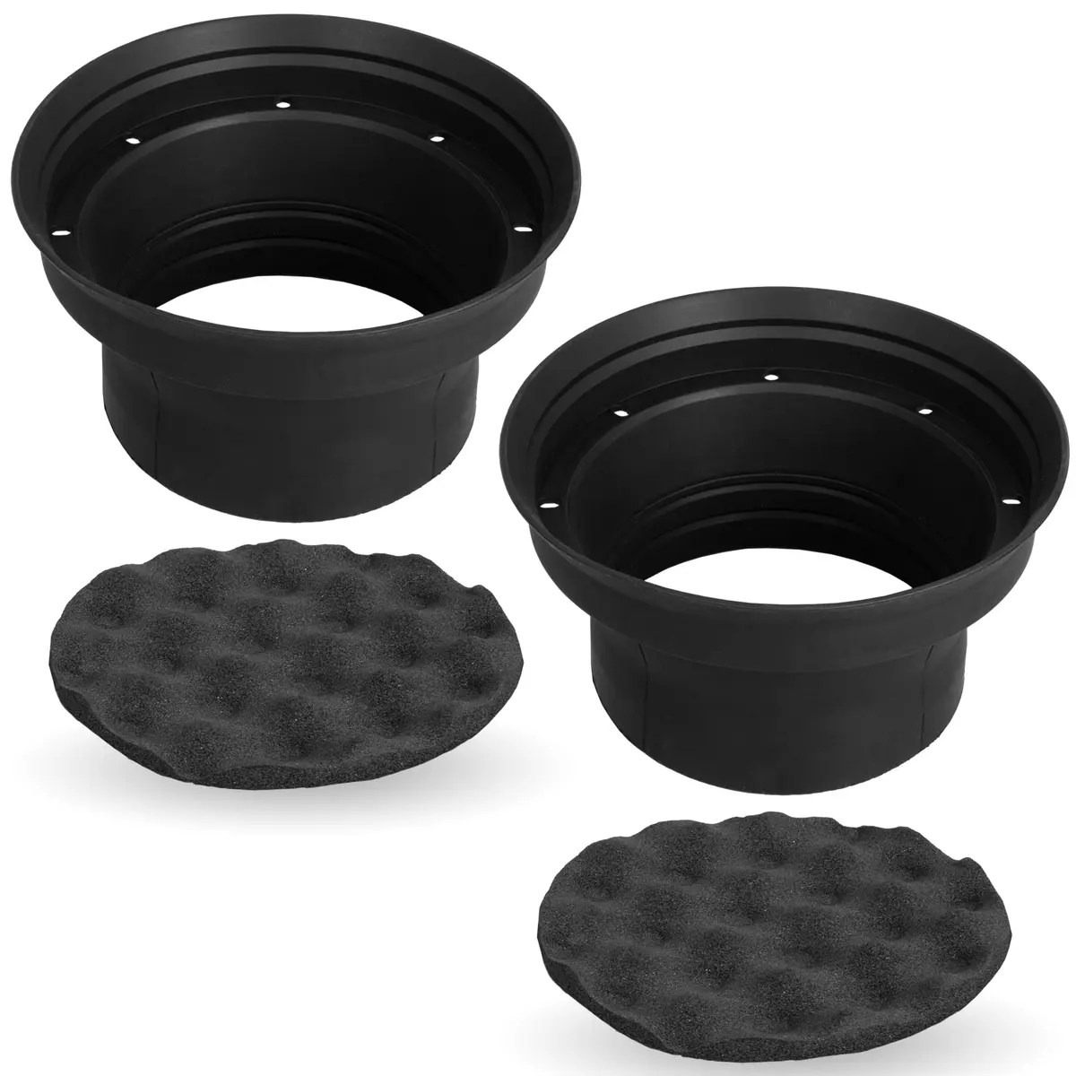 NVX 2 Piece Weatherproof Silicone Rubber Speaker Baffle Kit for 6.5" and 6.75" | Waterproof Silicone for Car Speakers - main product image