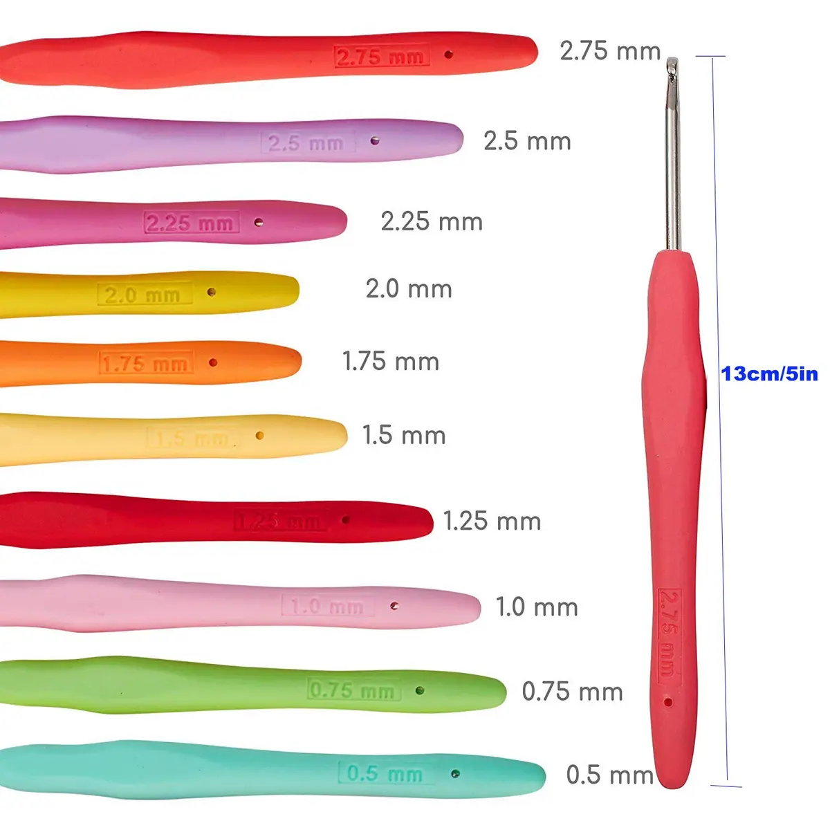 MTGHYARE Crochet Hook Set 0.5mm - 2.75mm | Ergonomic Soft Grip Handles for Fine Lacework - view 4