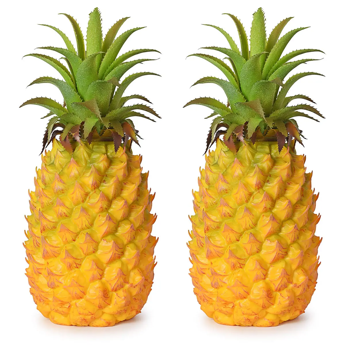 Lvydec Artificial Pineapple Realistic Fake Fruit 27cm (10.2") - 2 Pack | Tropical Decor for Home & Party - main product image