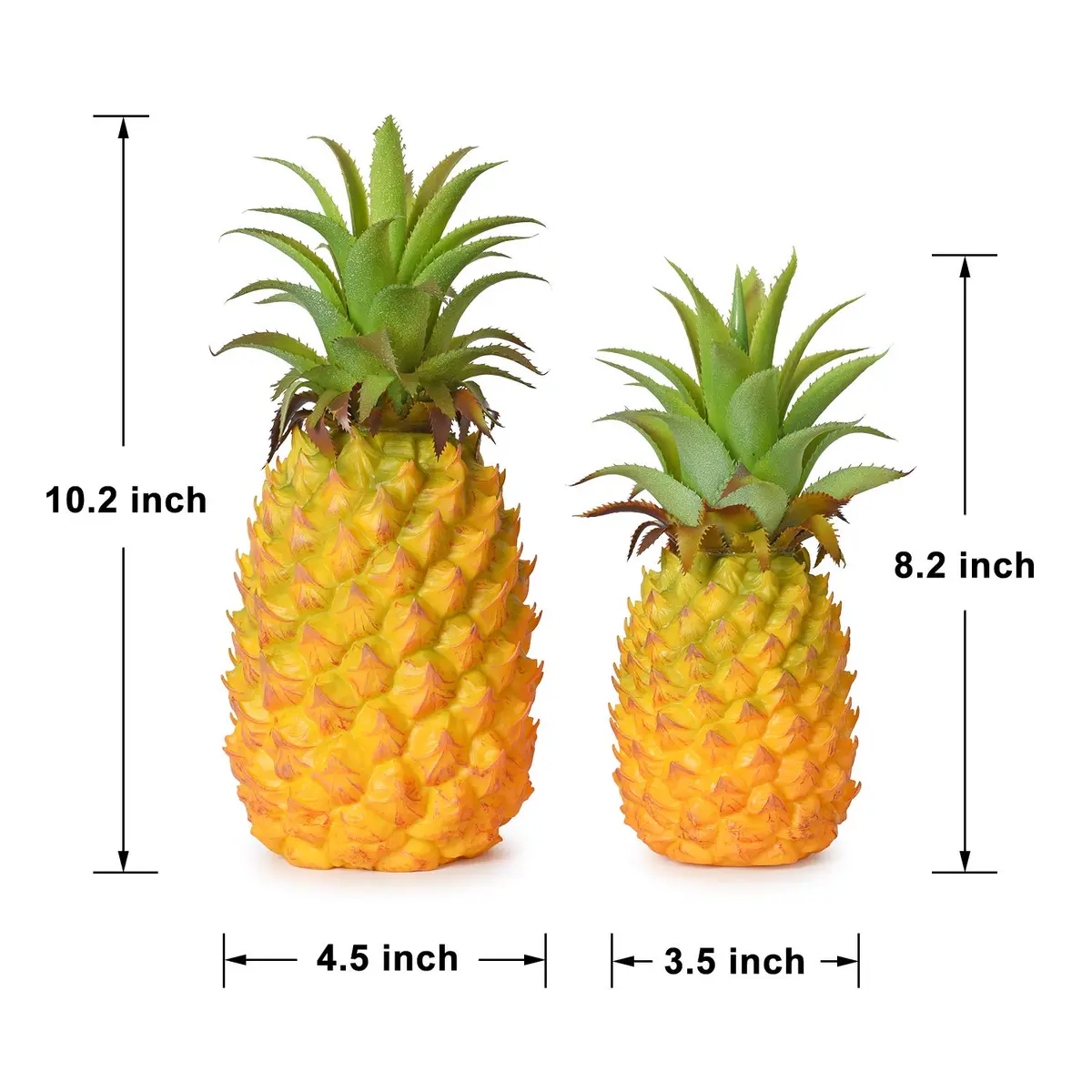 Lvydec Artificial Pineapple Realistic Fake Fruit 27cm (10.2") - 2 Pack | Tropical Decor for Home & Party - view 4