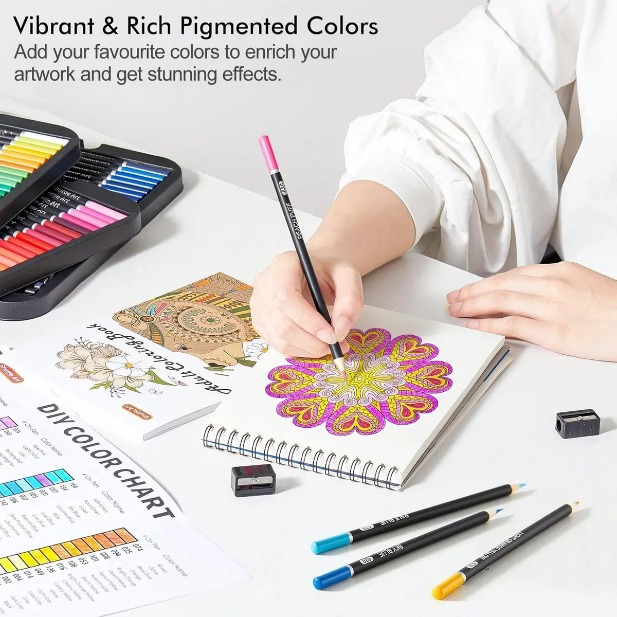 Shuttle Art 80 Colored Pencils for Adults, Soft Core Color Pencil, Drawing Supplies for Adults Kids Artists Beginners Drawing Coloring Sketching | Vibrant Colors, Break-Resistant, 3.0mm Lead - view 7