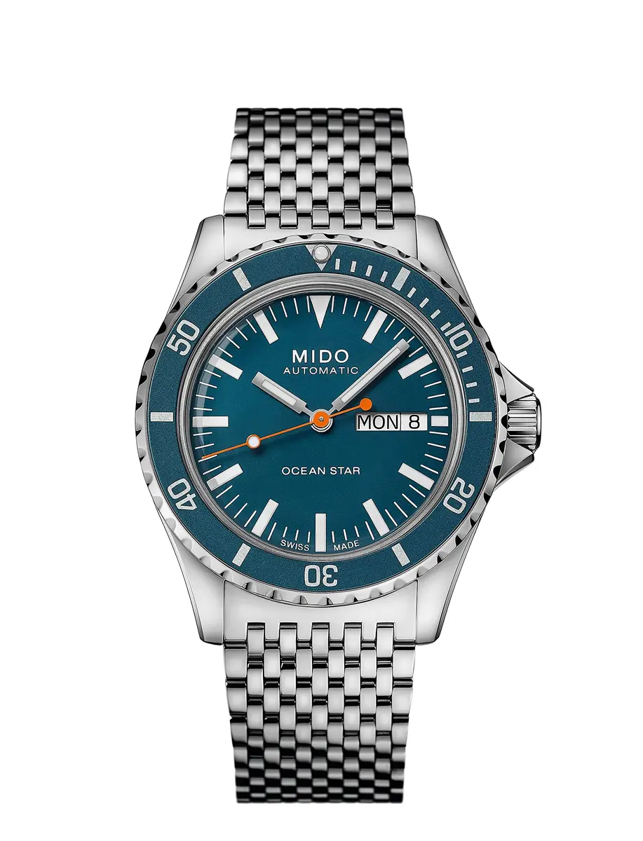 MIDO Ocean Star Tribute Swiss Automatic Watch for Men - Blue Dial - 40.5mm Stainless Steel - main product image