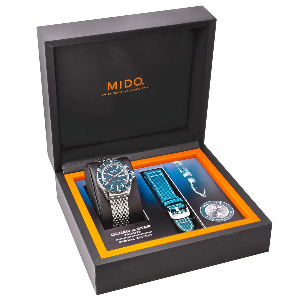 MIDO Ocean Star Tribute Swiss Automatic Watch for Men - Blue Dial - 40.5mm Stainless Steel - view 2