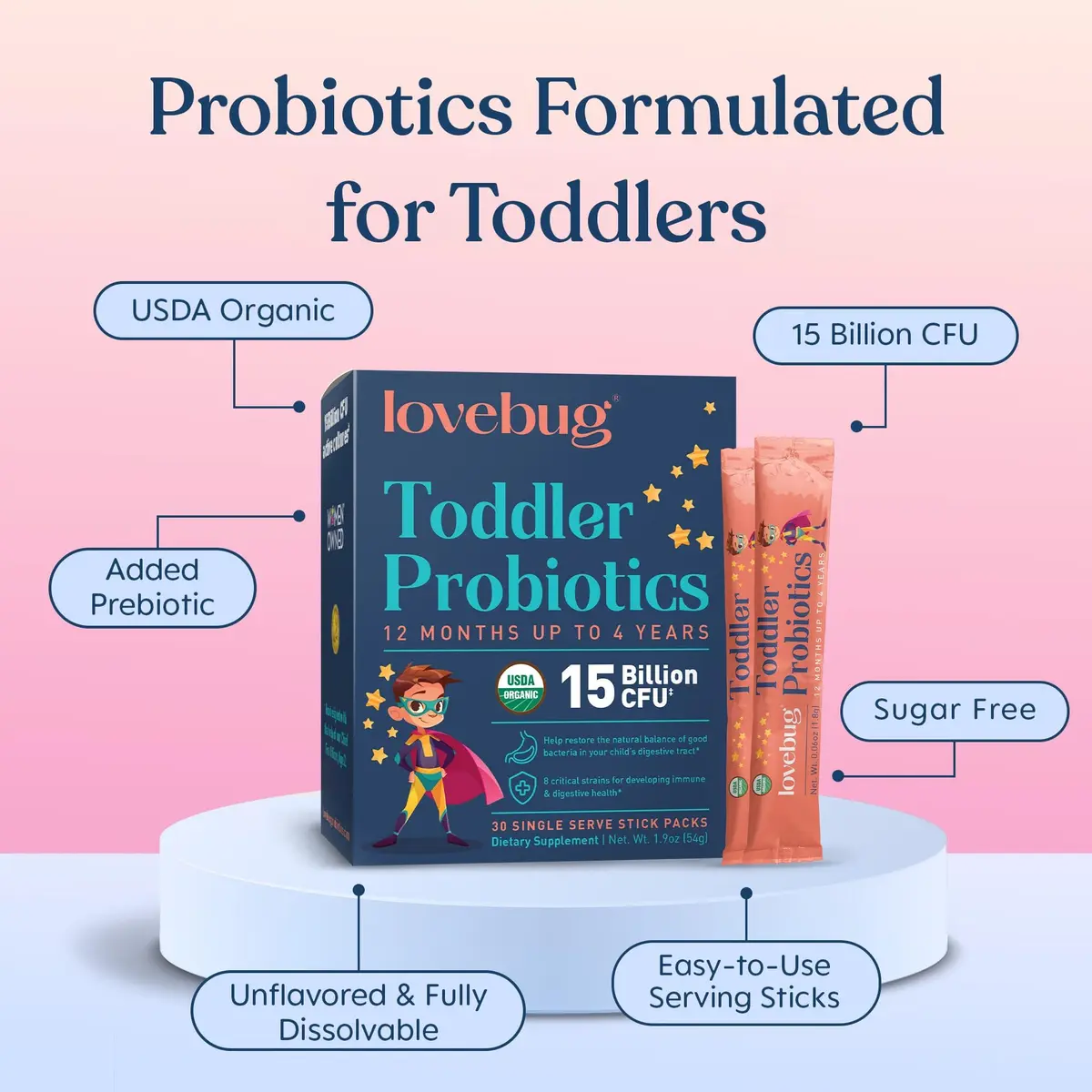 LOVEBUG Toddler Probiotics with Fiber 60 Count | Supports Digestive & Immune Health - view 4