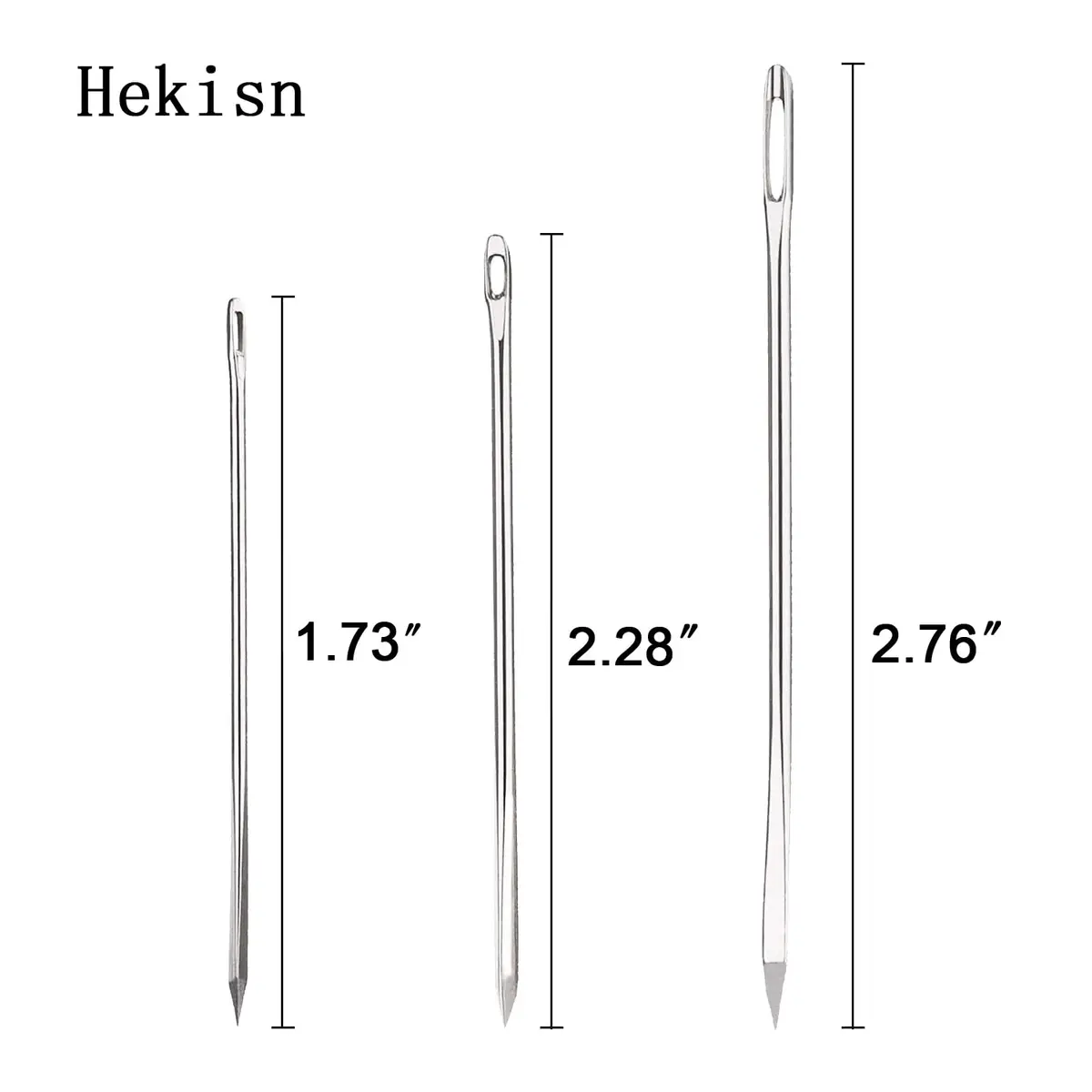 HEKISN Professional Large-Eye Leather Stitching Needles (1.73"/2.28"/2.76") | Stainless Steel Craft Tool Set - view 3