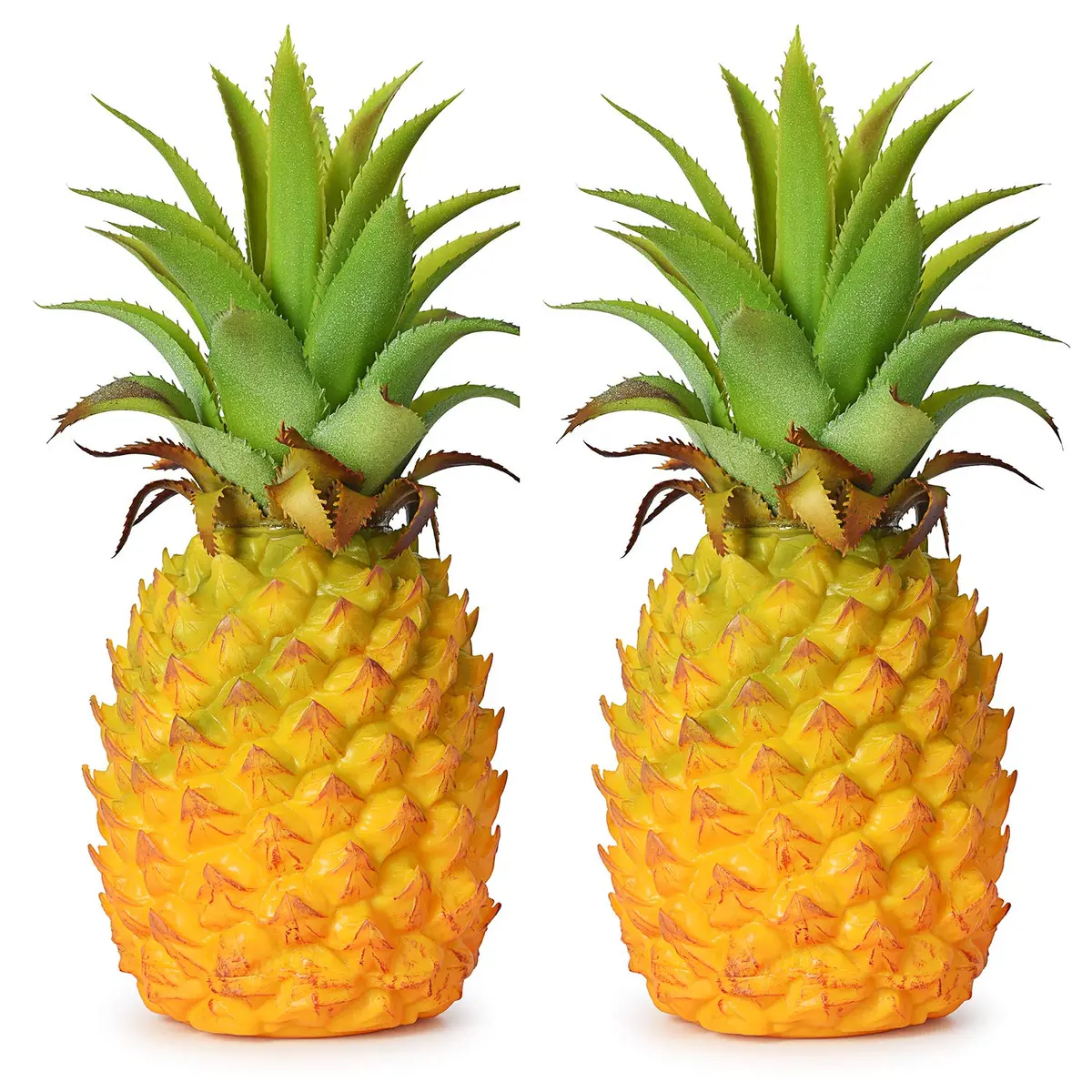 Lvydec Artificial Pineapple 2 Pack 20.8cm (8.2") | Realistic Fake Fruit for Home Decor - main product image