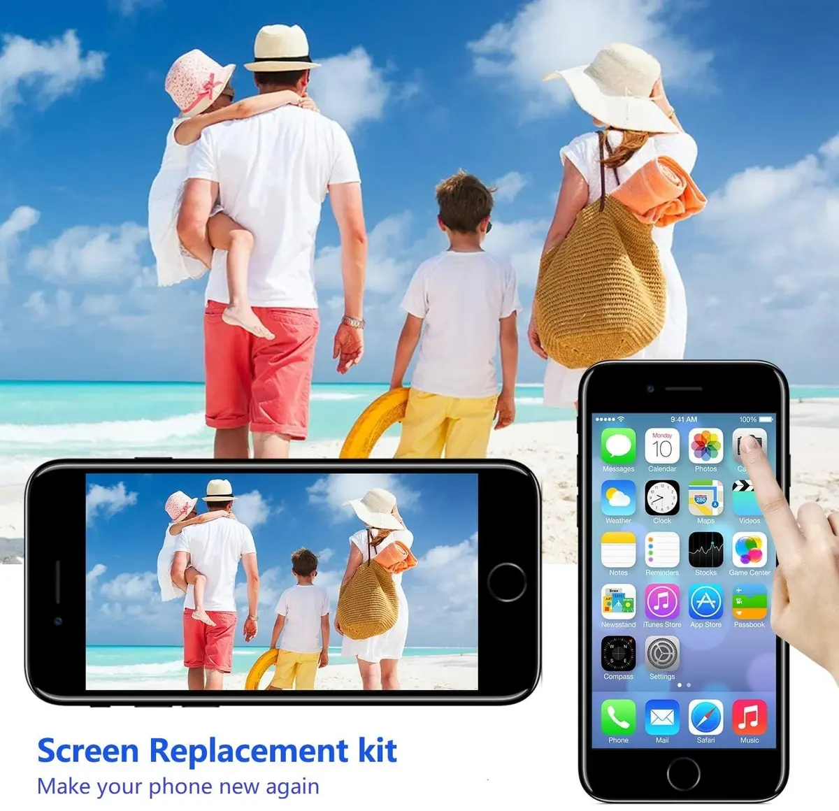 Diykitpl iPhone 8 Plus Screen Replacement Black | Waterproof, Responsive Touch, Easy Install - view 4