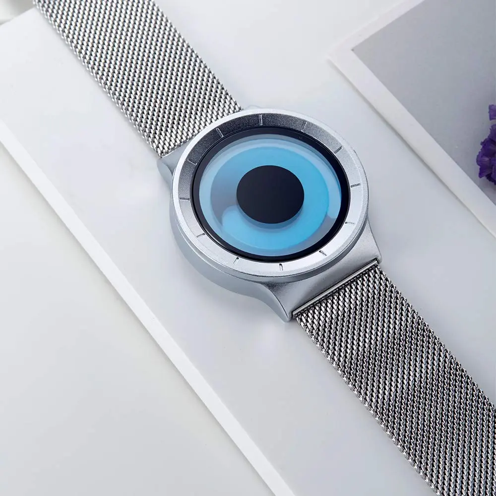 SINOBI Silver Blue Business Watch | Unique No Hands Dial, Japanese MIYOTA Movement, 30M Water Resistance - view 3