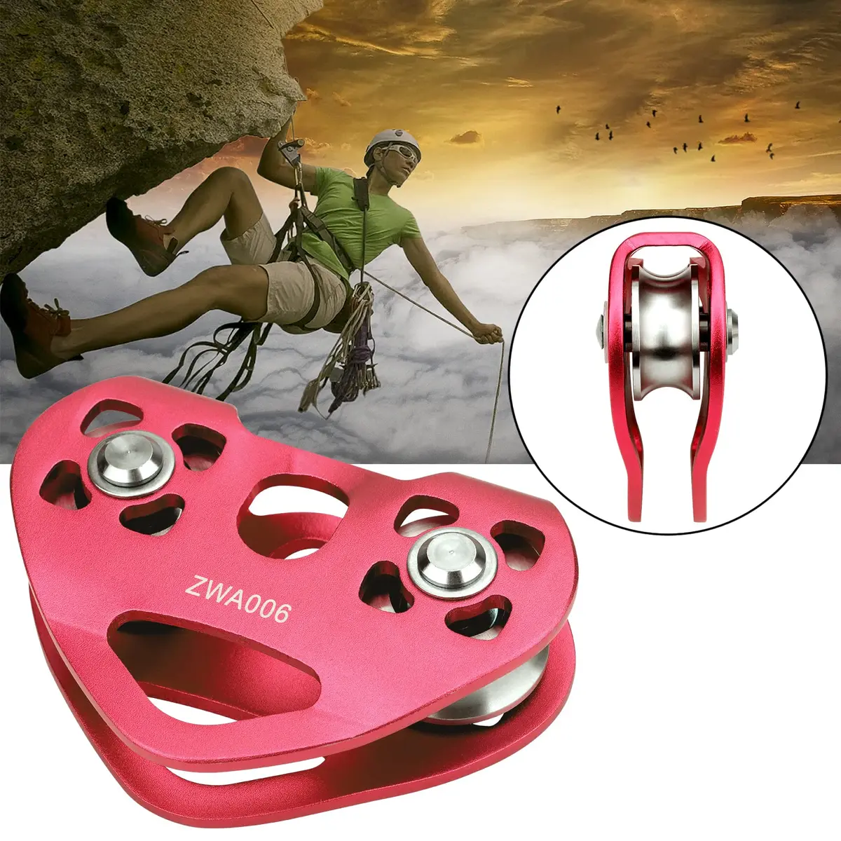 Youngneer Zipline Trolley Kit with 25kN Carabiner & Dual Pulley | Safe Outdoor Climbing Gear (70-120 chars) - view 4
