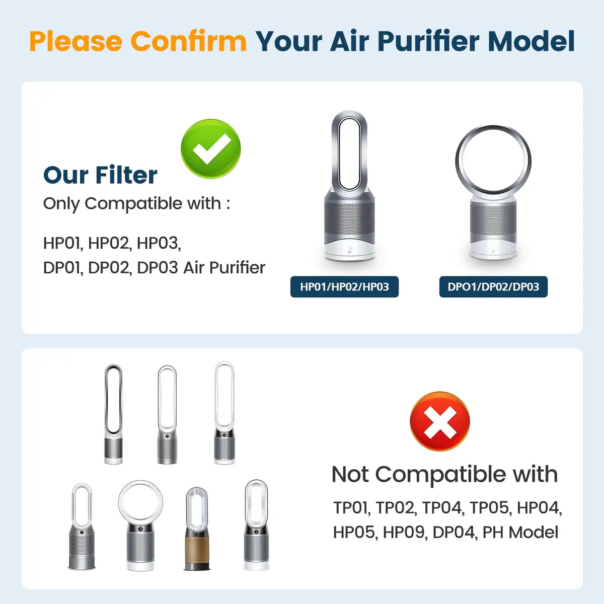 Colorfullife 2PK HP01 HP02 Filter Replacement for Dyson Pure Hot Cool Link | HEPA & Carbon Filter (2 Piece Set, White) - view 5