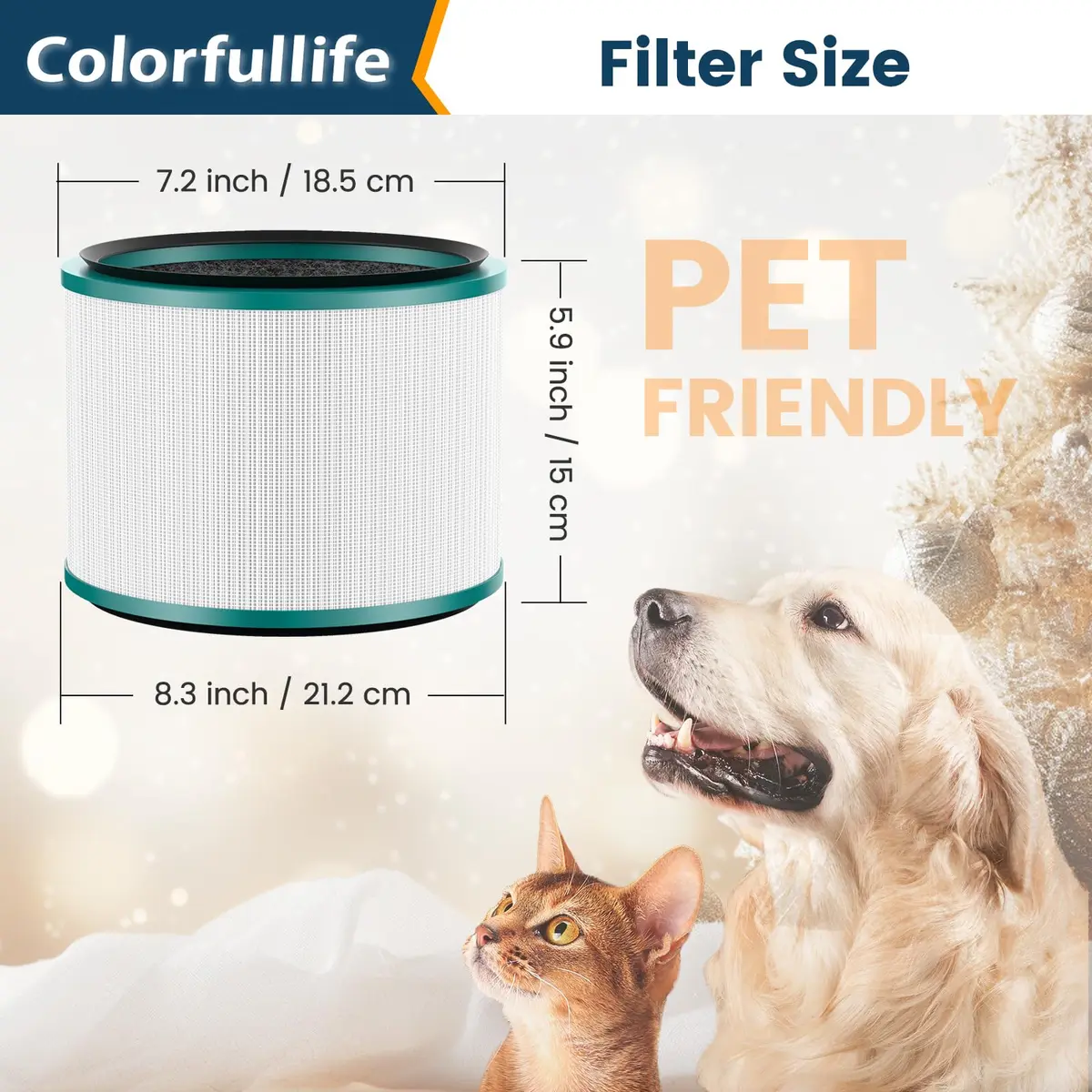 Colorfullife 2PK HP01 HP02 Filter Replacement for Dyson Pure Hot Cool Link | HEPA & Carbon Filter (2 Piece Set, White) - view 6