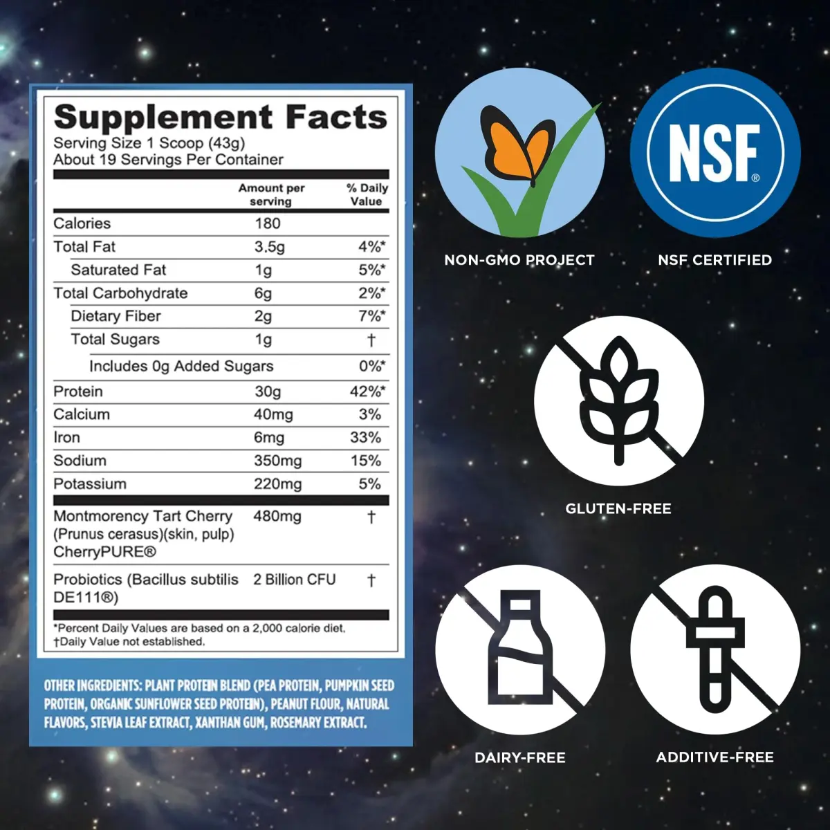 Vega Protein + Recovery Peanut Butter 816g (28.8 oz) | NSF Certified Plant-Based Protein for Muscle Recovery - view 4