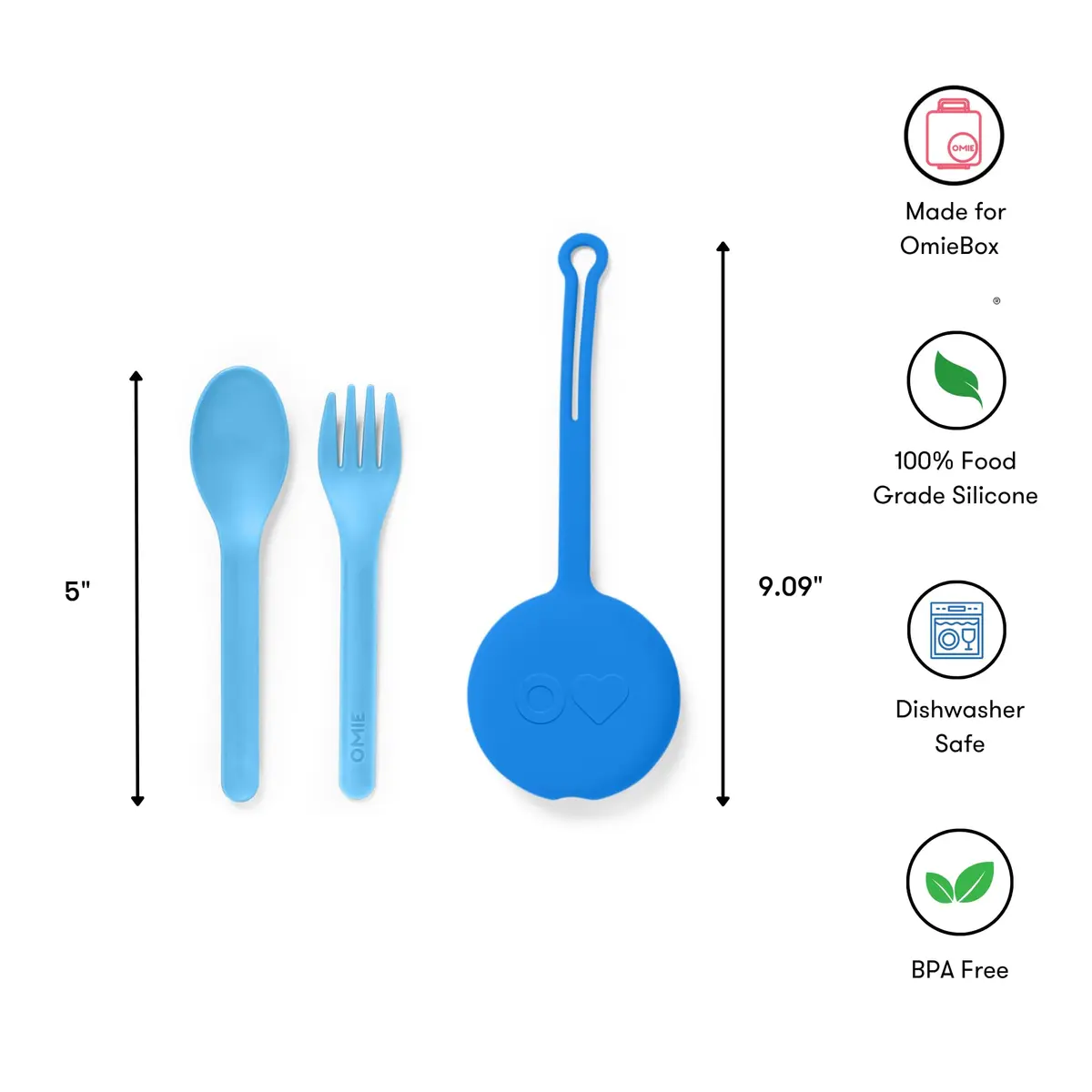 Omie Kids Fork & Spoon Set with Travel Case | BPA-Free, Dishwasher Safe, 3+ Years - view 5
