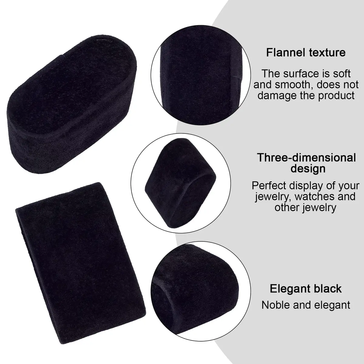 PH PandaHall Jewelry Storage 12pcs Watch Pillow Velvet Black | Stable, Elegant Display for Small Business & Home Use - view 5
