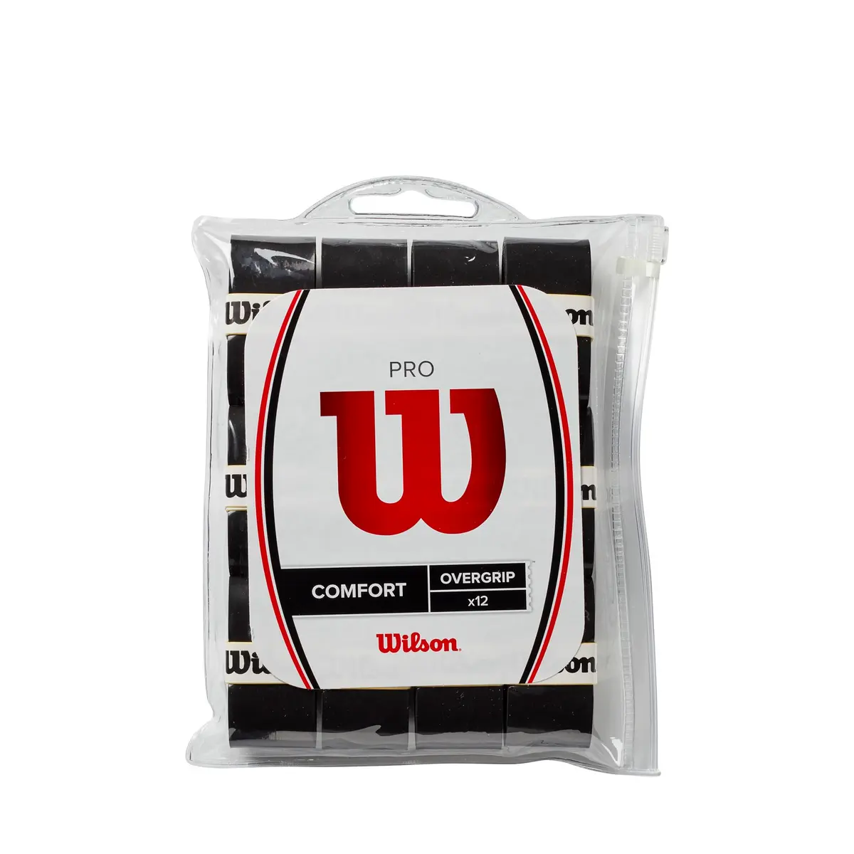 WILSON Pro Tennis Overgrip 12 Pack Black | Tacky, Absorbent, Thin Felt for All Players - main product image