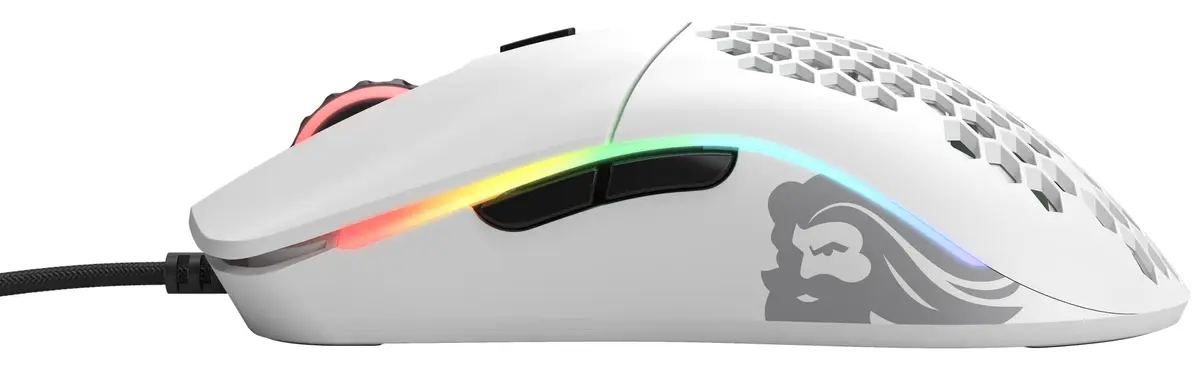 Glorious Model O- (Minus) Compact Wired Gaming Mouse - 58g Superlight Honeycomb, Pixart 3360, 6 Buttons | Matte White - view 4