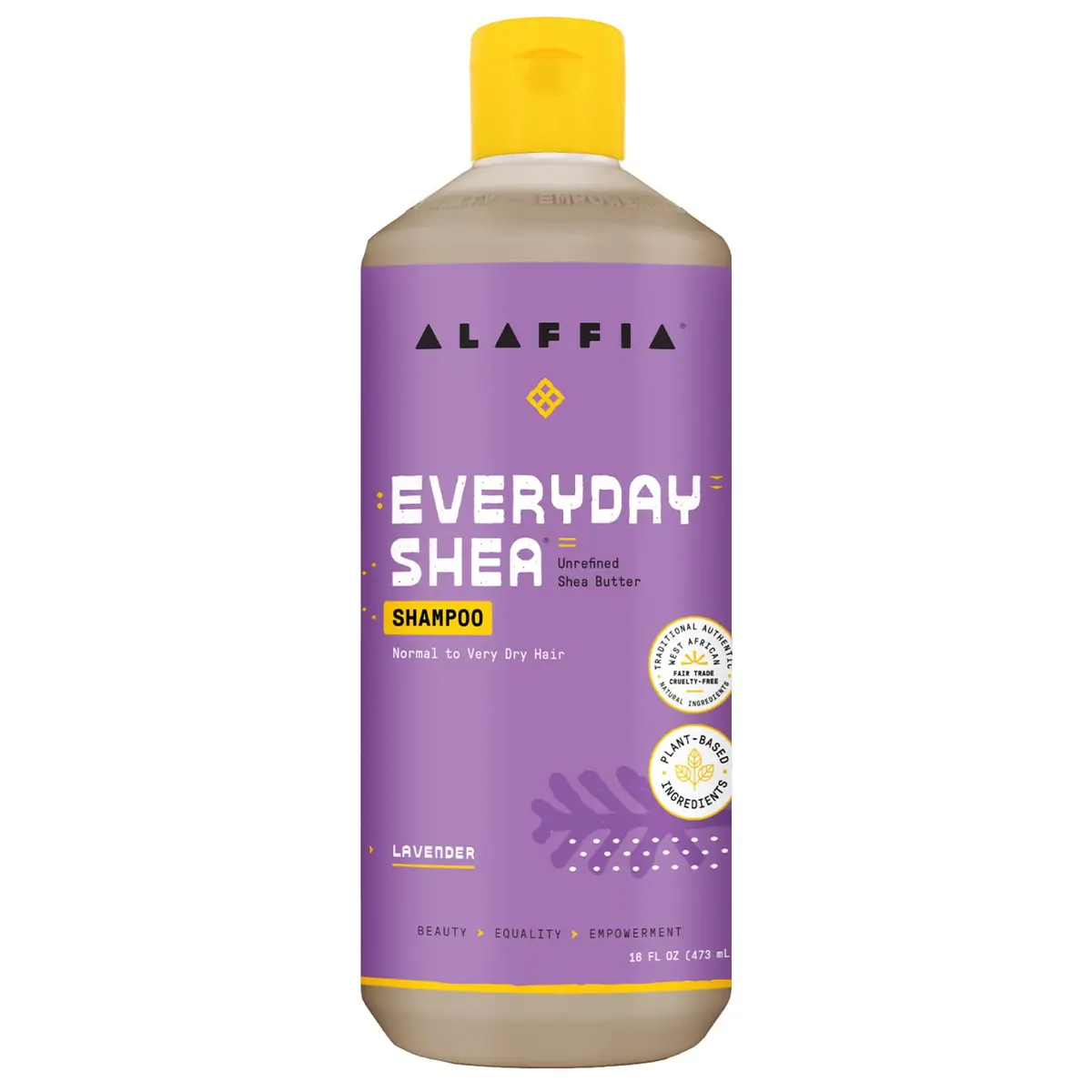 Alaffia Lavender Shea Sulfate-Free Shampoo 16 Oz | Moisturizing & Calming for All Hair Types - main product image