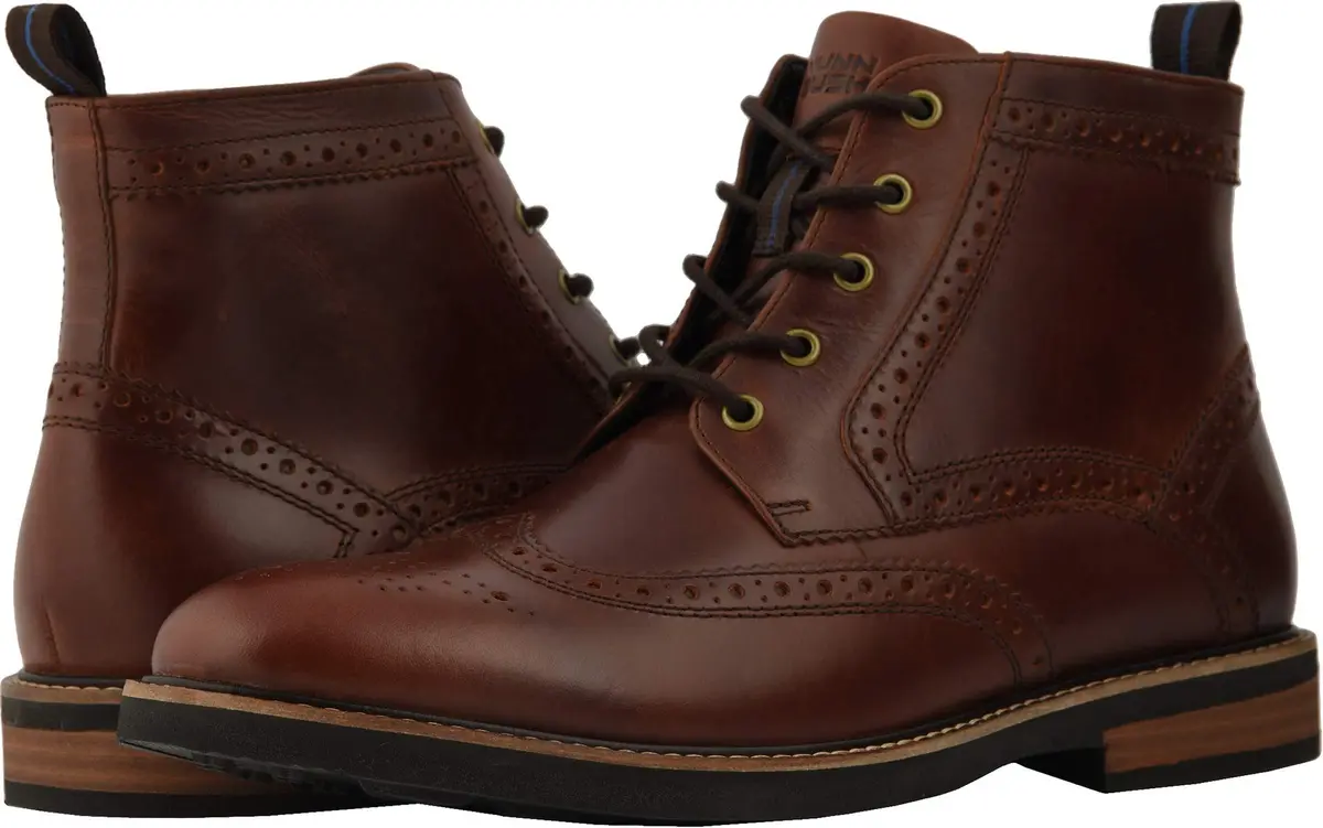 Nunn Bush Odell Wingtip Boot with KORE Walking Comfort Technology Rust 9 XW (4E) | Brogue Wingtip Design, Leather Upper, All-Day Comfort - main product image