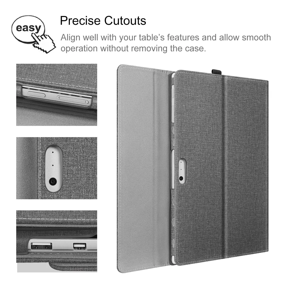 Fintie Case for Microsoft Surface Pro 7 Plus/7/6/5/4/3 12.3-inch Tablet | Premium Synthetic Leather Folio with Kickstand & Stylus Holder - view 5