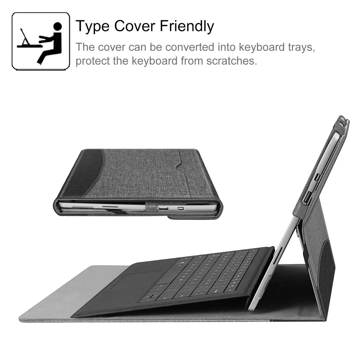 Fintie Case for Microsoft Surface Pro 7 Plus/7/6/5/4/3 12.3-inch Tablet | Premium Synthetic Leather Folio with Kickstand & Stylus Holder - view 6