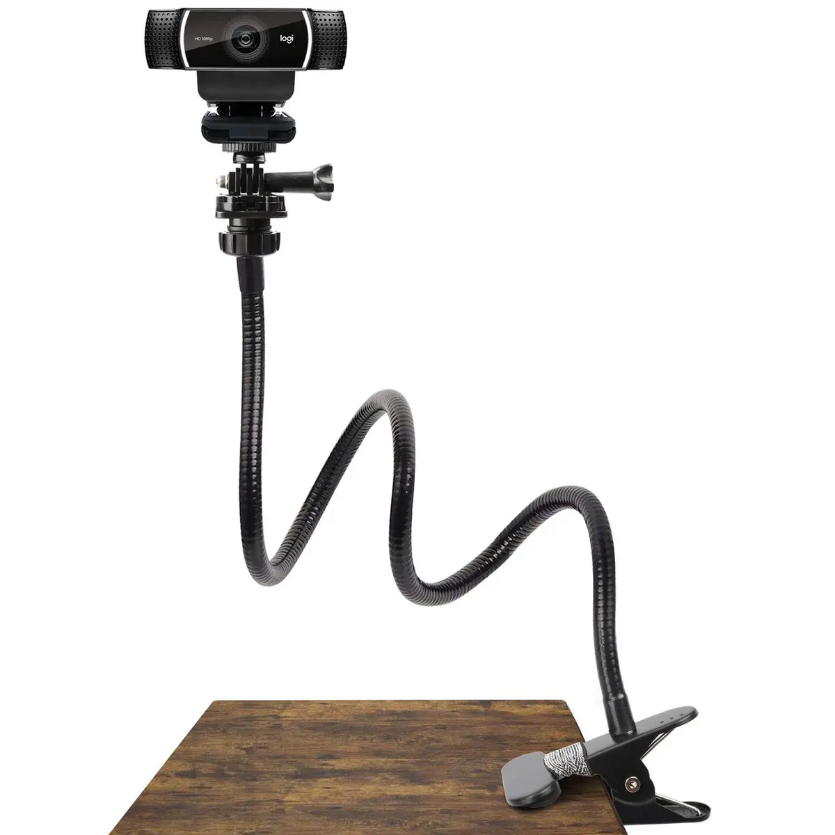 Pipishell Webcam Stand 25 Inch Flexible Gooseneck Mount for Logitech & Other Webcams | 360° Rotation, Max 0.5kg - main product image