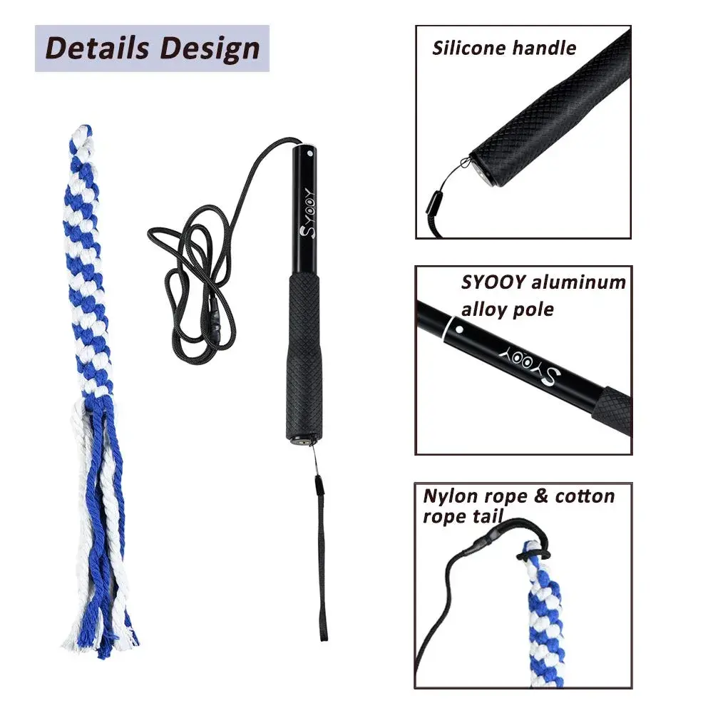 SYOOY Interactive Dog Flirt Pole with 3 Rope Tails | 25cm-89cm (10"-35") Extendable Wand - view 4