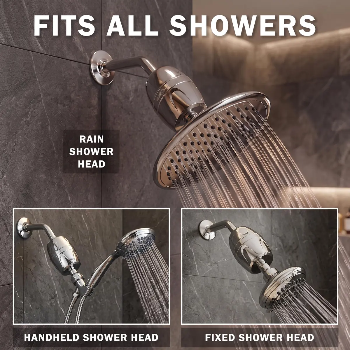 Aqua Elegante Chlorine Shower Water Filter - Polished Chrome | Reduces Chlorine & Heavy Metals, Softens Skin & Hair - view 4