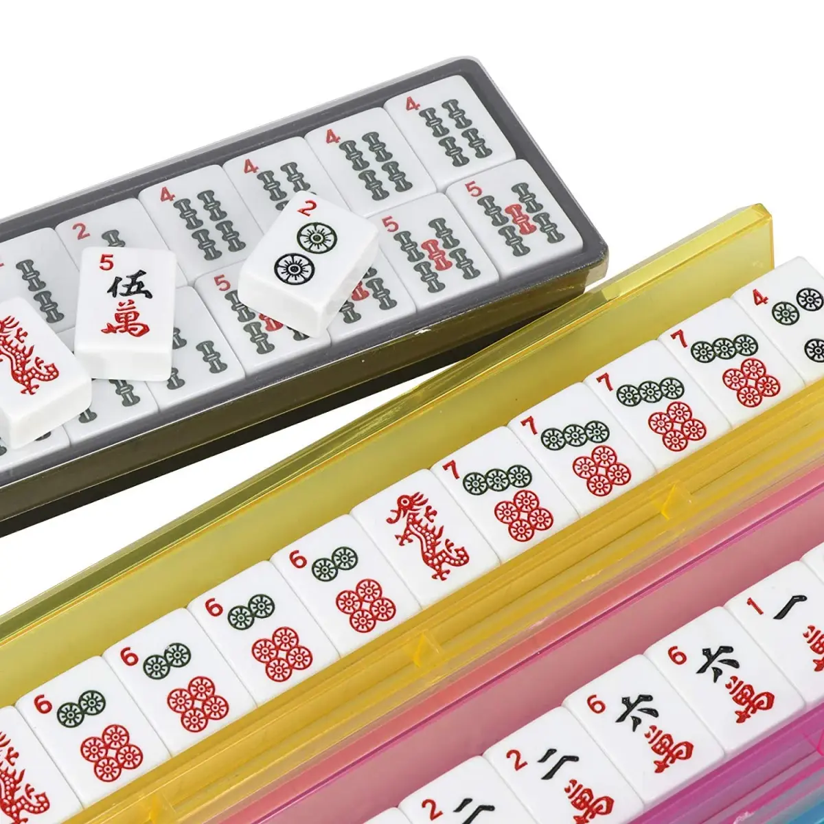 HNDTEK American Mahjong Set 166 Tiles, 1.5" x 1.5" Tiles | Non-Toxic Melamine for Family Game Nights - view 5