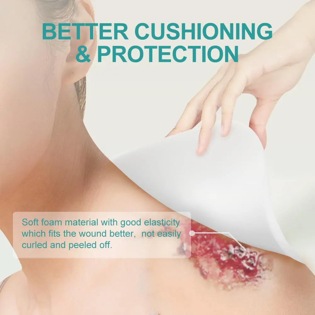 Dimora Silicone Foam Dressing Without Border 4"x 4" | Highly Absorbent Wound Bandage for Moderate Exuding Wounds - view 4