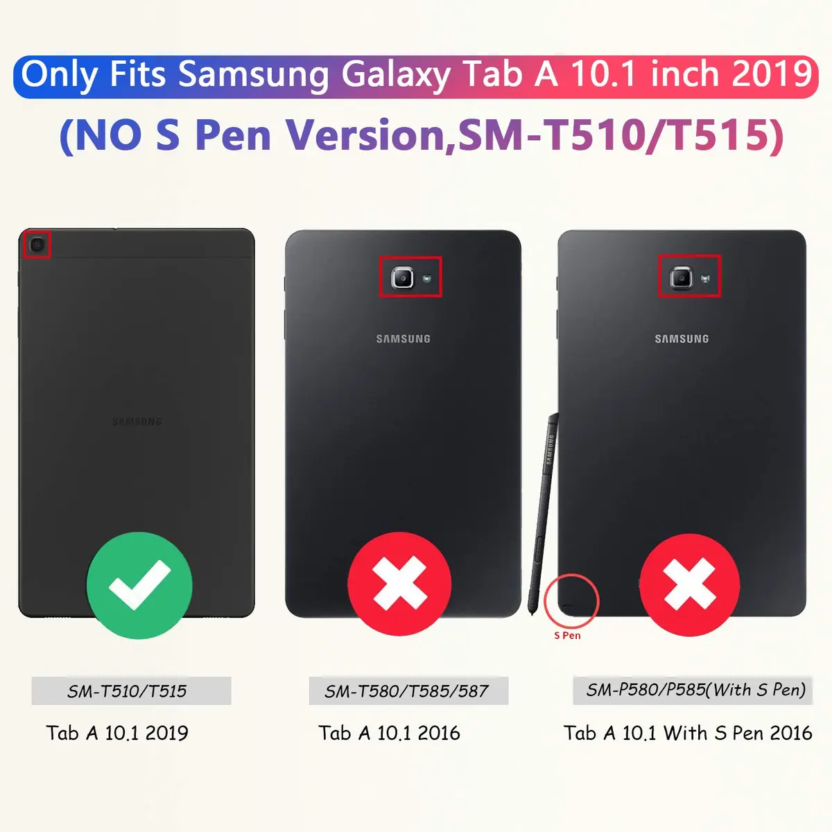 Dteck SM-T510 Case for Samsung Galaxy Tab A 10.1 2019 | Premium Leather Folio Stand with Card Slots - view 2
