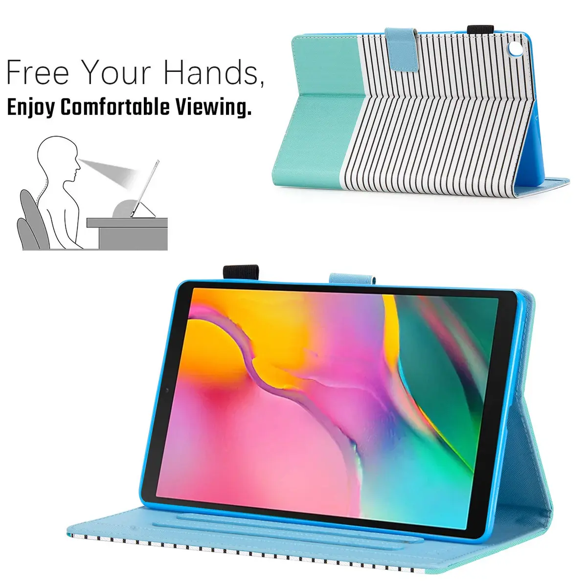 Dteck SM-T510 Case for Samsung Galaxy Tab A 10.1 2019 | Premium Leather Folio Stand with Card Slots - view 4