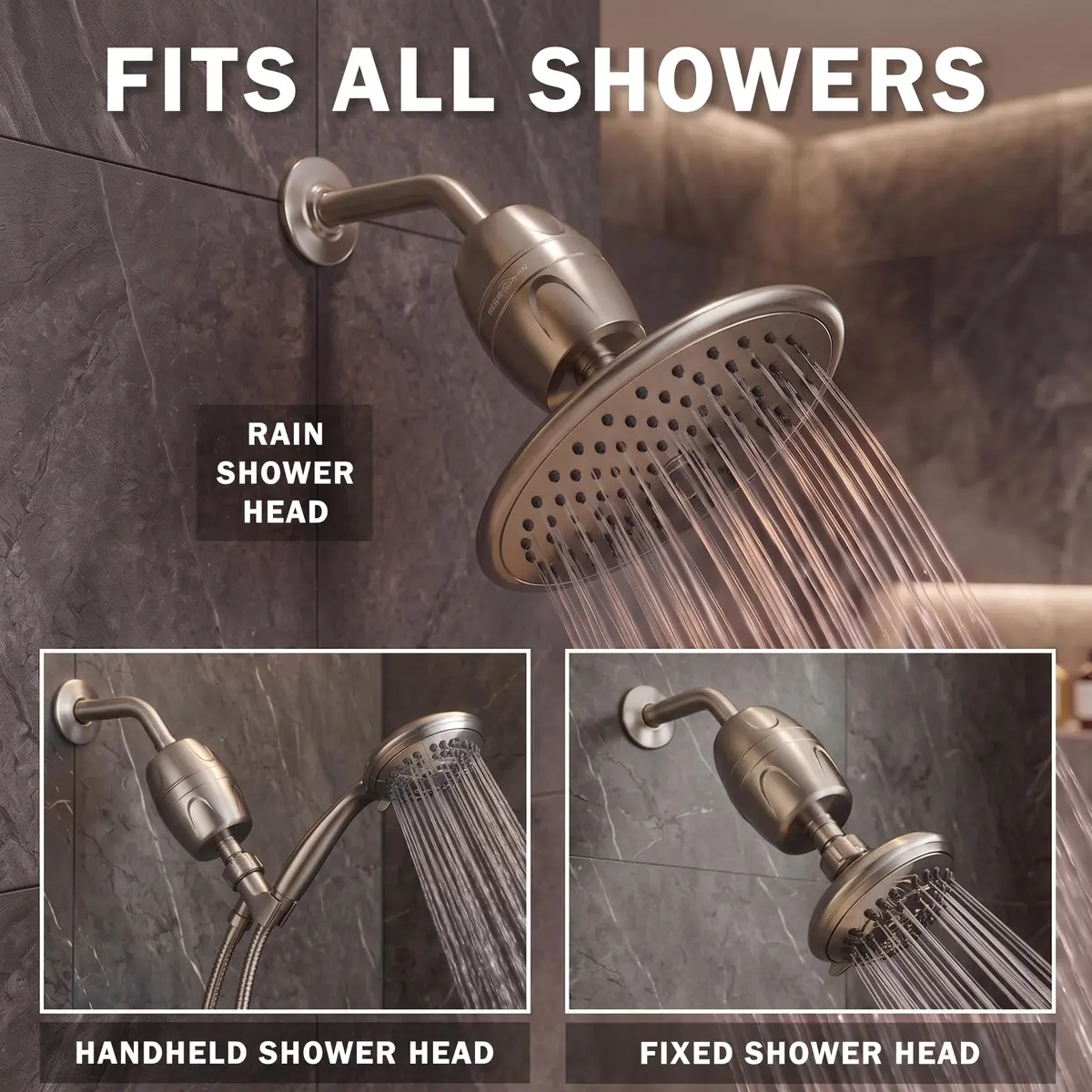 Aqua Elegante Chlorine Shower Water Filter - Brushed Nickel | Reduces Chlorine & Heavy Metals - view 4