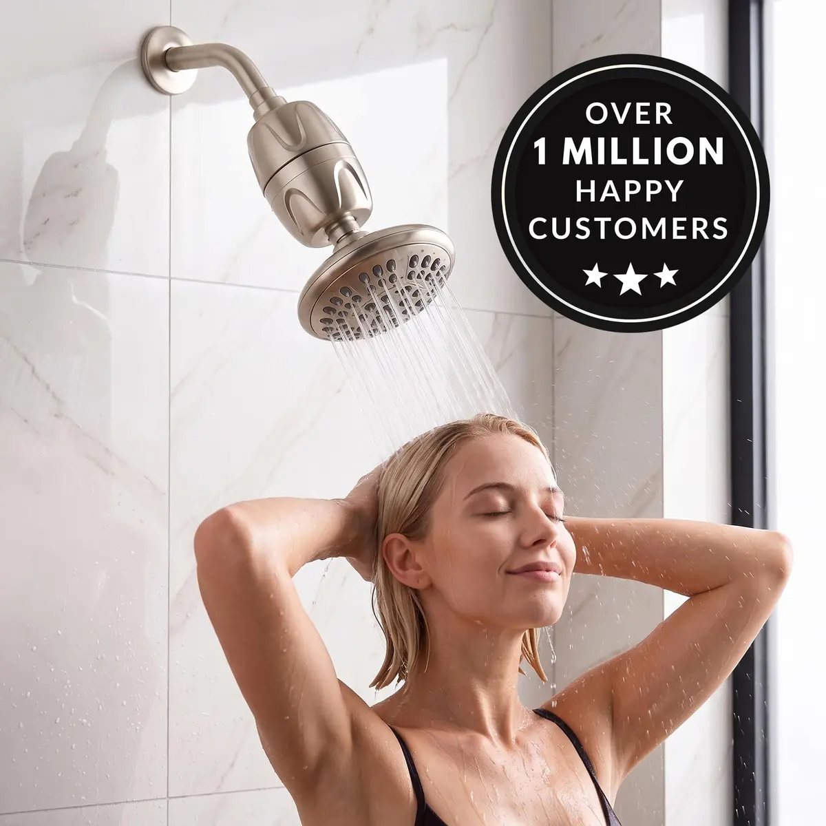 Aqua Elegante Chlorine Shower Water Filter - Brushed Nickel | Reduces Chlorine & Heavy Metals - view 6