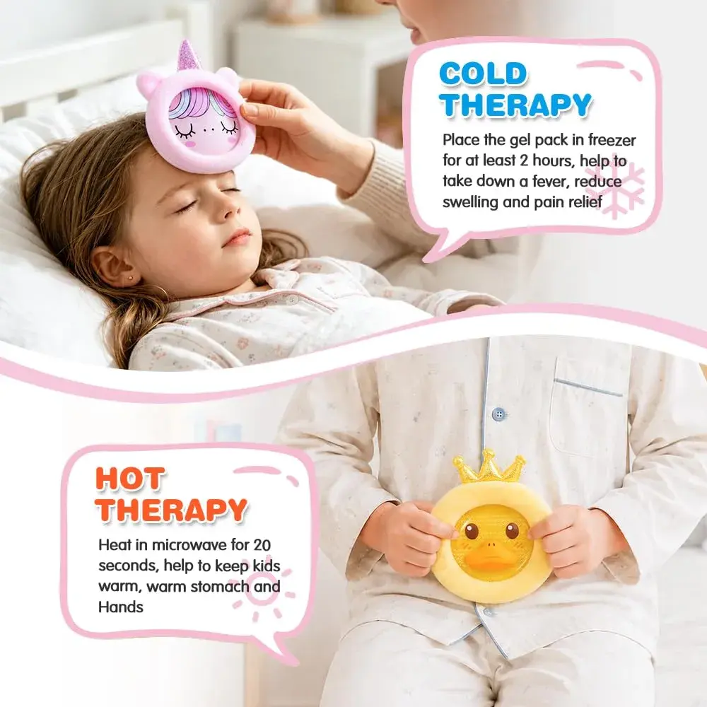 Hilph Kids Ice Packs for Boo Boos, Reusable Gel Cold Packs with Plush Sleeves, 3 Pcs (Unicorn, Duck, Reindeer) | Pain Relief for Toddlers - view 6